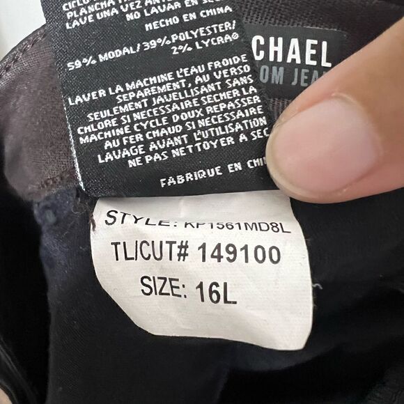 Kut From The Kloth Chocolate Rachael Fab Ab Coated Raw Hem Mom Jeans 16L - Picture 10 of 10